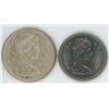 Image 2 : 1965 Canadian Silver 50c coin & 1982 Canadian nickel 50c coin