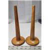 Image 1 : 2 wooden paper towel holders