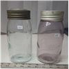 Image 1 : 2 Glass mason jars - Beaver & purple glass "New Gem"