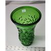 Image 2 : "Hoosier" green glass vase - 8 1/2"H