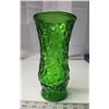 Image 4 : "Hoosier" green glass vase - 8 1/2"H
