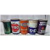 Image 1 : 5 Oil Tins; Royal Triton, Gulf lube, Esso, Pyro