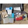 Image 1 : Box of plastic containers and household items