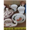 Image 3 : Box of assorted dishes and china + Ukrainian décor set