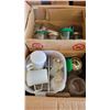 Image 1 : Box of Mason Jars and Kitchenware