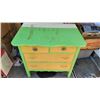 Image 1 : 4 Drawer Green and Yellow Dresser