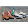 Image 1 : White Skates, Skate Blade Protector and Brown Shoes