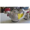 Image 2 : antique chicken teapot, creamer cup and sugar bowl