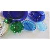 Image 3 : assorted glassware vases - colored, pressed