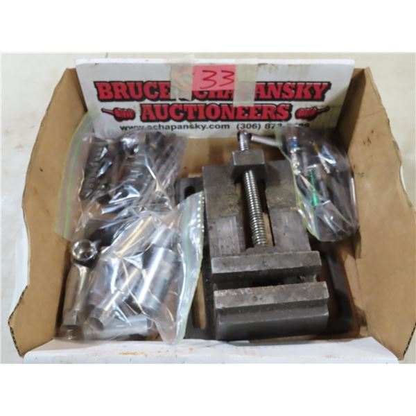 Sockets, bits, bench vise