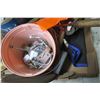 Image 2 : box of assorted screws, nails, hardware, u-clamps, etc.