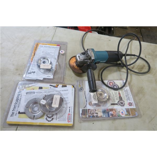 Makita angle grinder with cut-off blades