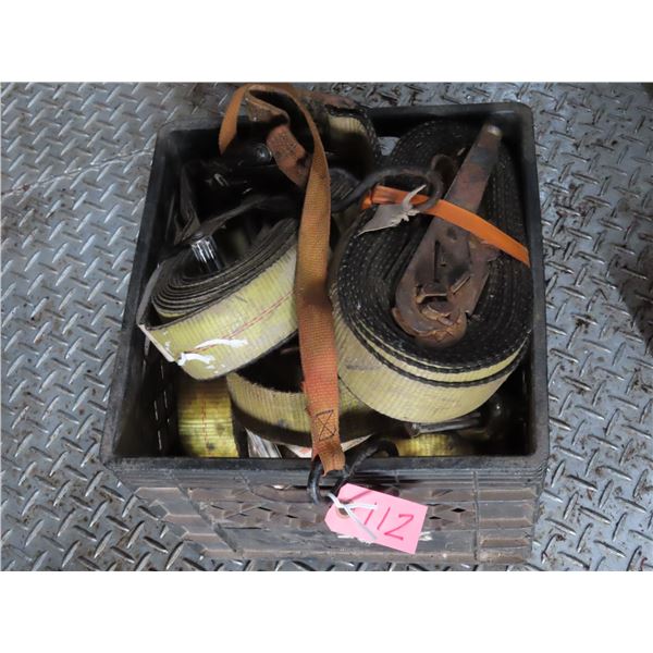 Crate of ratchet straps