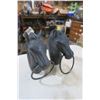 Image 1 : 2 cast horse post toppers