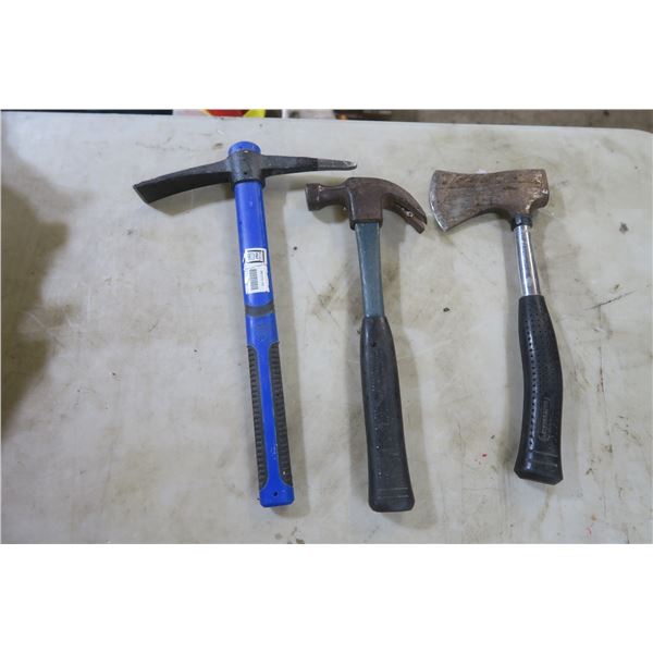 pick, hammer and axe