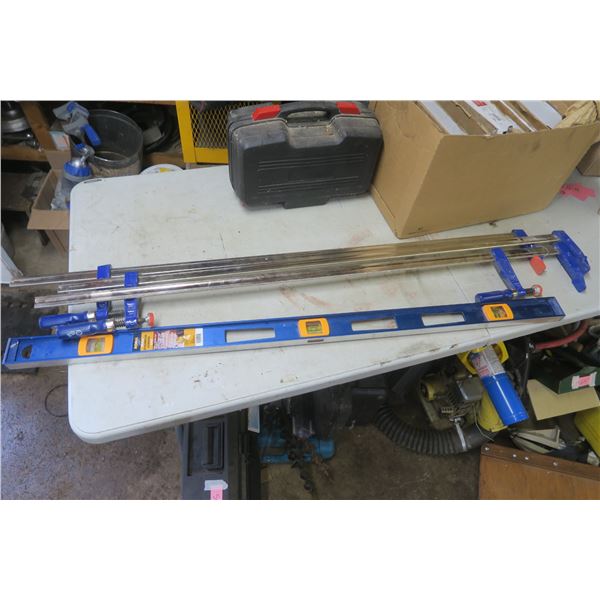 level and 3 50" clamps