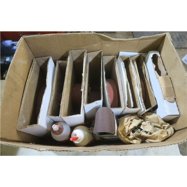 sandpaper, sanding belts, screws and wood glue