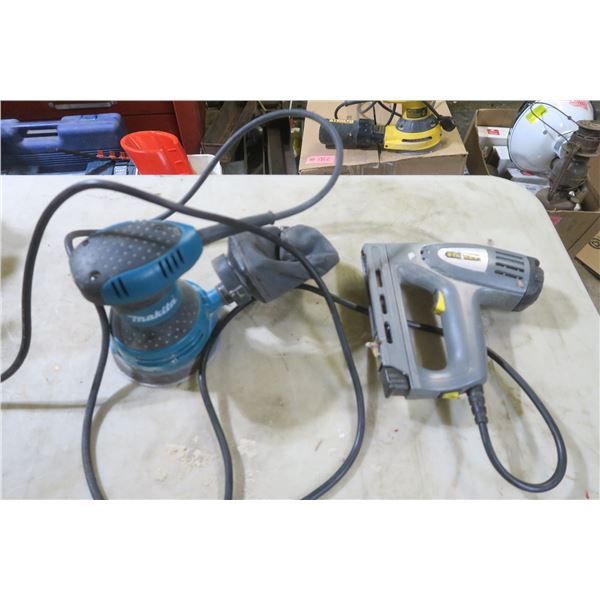 Makita sander and Stanley electric stapler