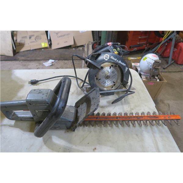 Black & Decker hedge trimmer and circular saw