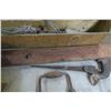 Image 3 : wooden tool tray with assorted tools and hardware