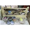 Image 1 : wooden tool tray with assorted tools and hardware