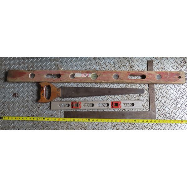 2 Levels, Square & Saw