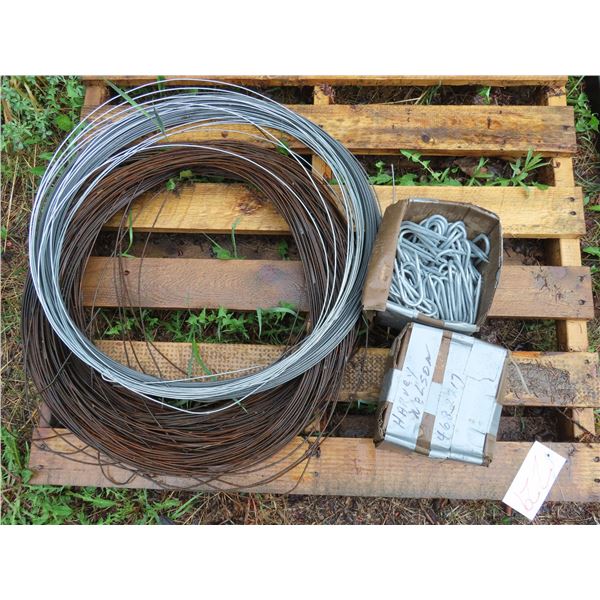 Pallet of wire and large fencing staples