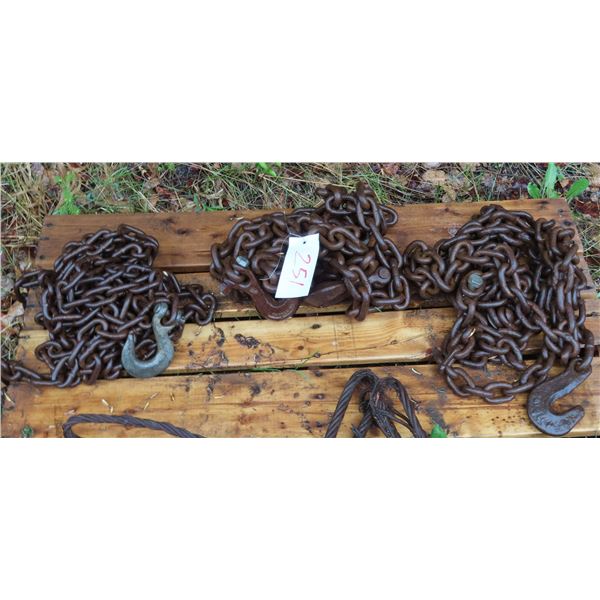 Lot of 3 heavy duty chains