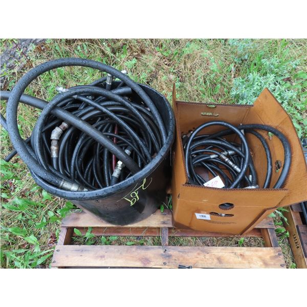 Box & Tub of Misc. Hydraulic hoses