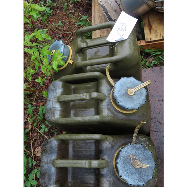 5 Assorted Gas cans/containers