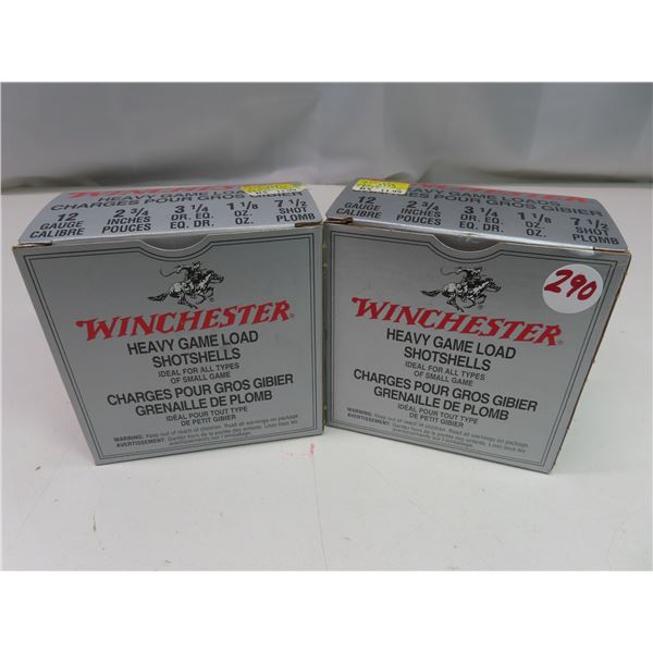 2 boxes of Winchester Heavy Game Loads Charges – 12 gauge, 2 3/4inches, 3 1/4Dr. Eq., 1 1/8Oz, 7 1/2