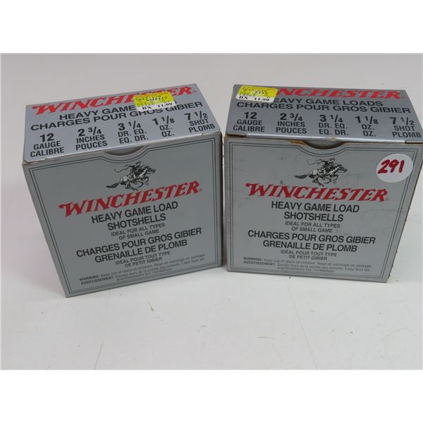 2 boxes of Winchester Heavy Game Loads Charges – 12 gauge, 2 3/4inches, 3 1/4Dr. Eq., 1 1/8Oz, 7 1/2