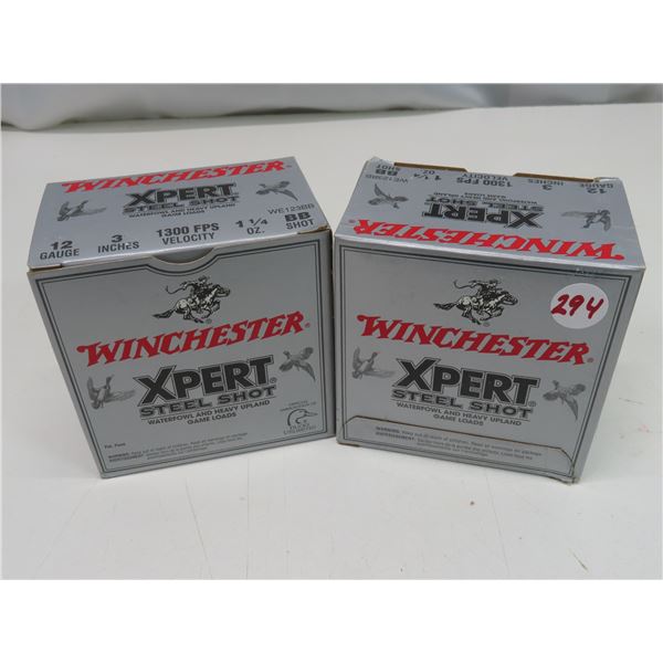 2 boxes of Winchester Expert steel shot 12 gauge, 3 inches, 1300FPS, 1 1/4 Oz. BB shot