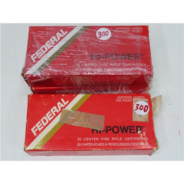 2 boxes of Federal Hi-Power Center fire rifle cartridges 300 Savage 180 grain soft point – non corro