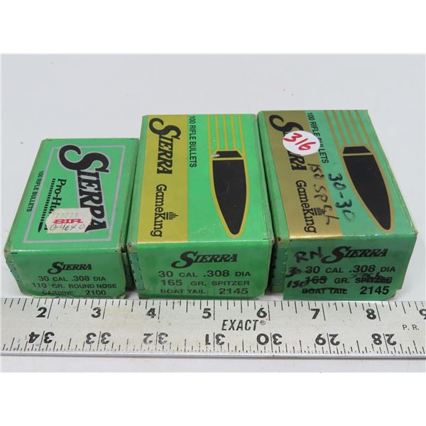 Sierra Rifle Reloading Bullets – 30 Cal .308 DIA, 110gr. 165gr. 150Gr