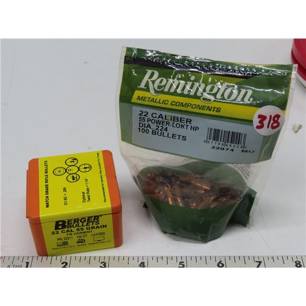 Berger Bullets & Remington 22 Cal. 55 Grain – reloading bullets