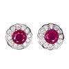 Image 1 : Natural Pigeon Blood  Red Ruby Earrings