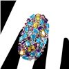 Image 1 : Natural Brazil Paraiba Apatite Rhodolite & Citrine Ring