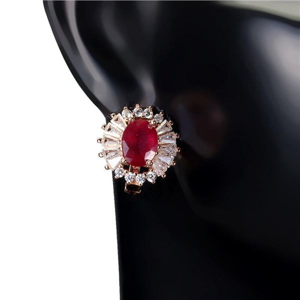 Natural Pigeon Blood Ruby Earrings