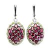 Image 1 : Natural Rhodolite Garnet Chrome Diopside  Earrings