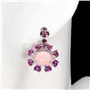 Image 2 : Natural Ethiopian Pink Opal Rhodolite Topaz Earrings