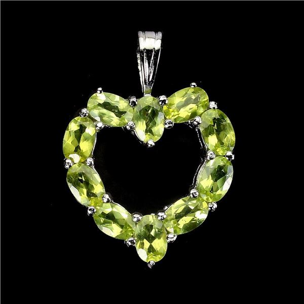 Natural Peridot Heart Pendant