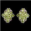 Image 1 : Natural Green Peridot Rhodolite Garnet Earrings