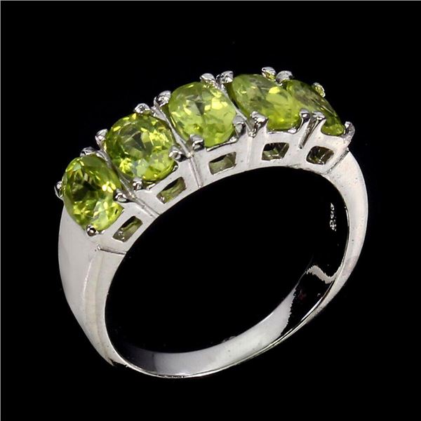 Natural Unheated Oval Peridot Ring