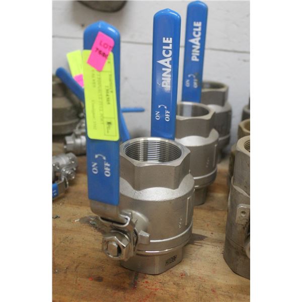 LOT OF 3 PINNACLE FULL PORT BALL VALVES