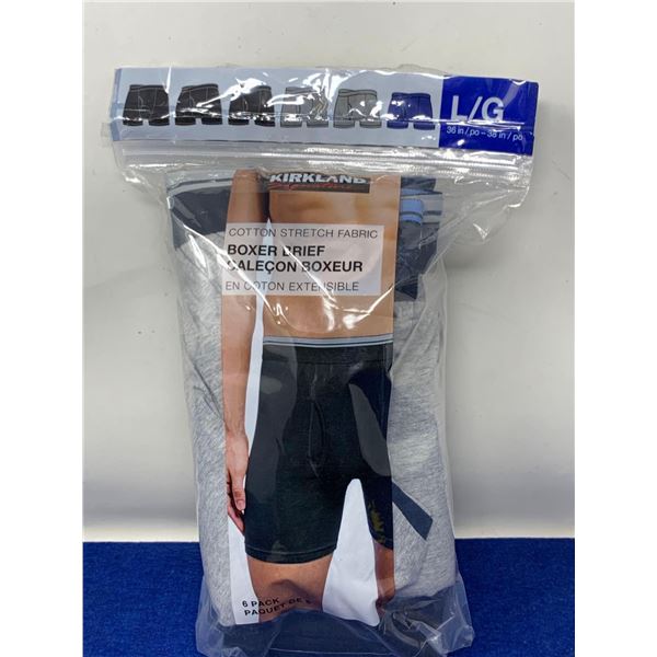 Cotton Stretch Fabric Boxer Briefs (L) 6pk