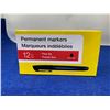 Image 1 : Black Fine Tip Permanent Markers (12ct)