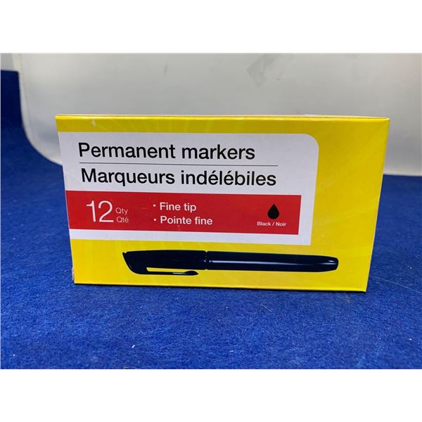 Black Fine Tip Permanent Markers (12ct)