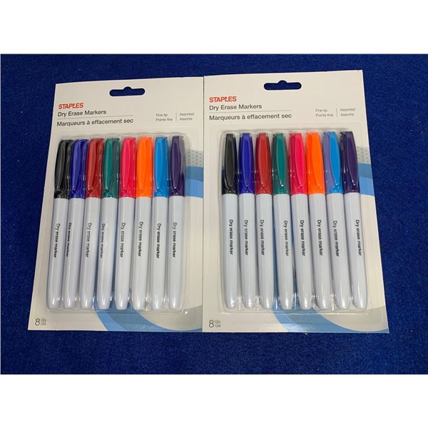 Staples Assorted Dry Erase Markers (2 x 8)