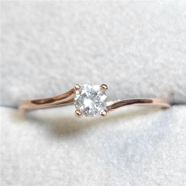 10K Rose Gold Diamond .25 carat (I1, H) Solitaire Ring size 6.5 Made in Canada -Appraised Value $122